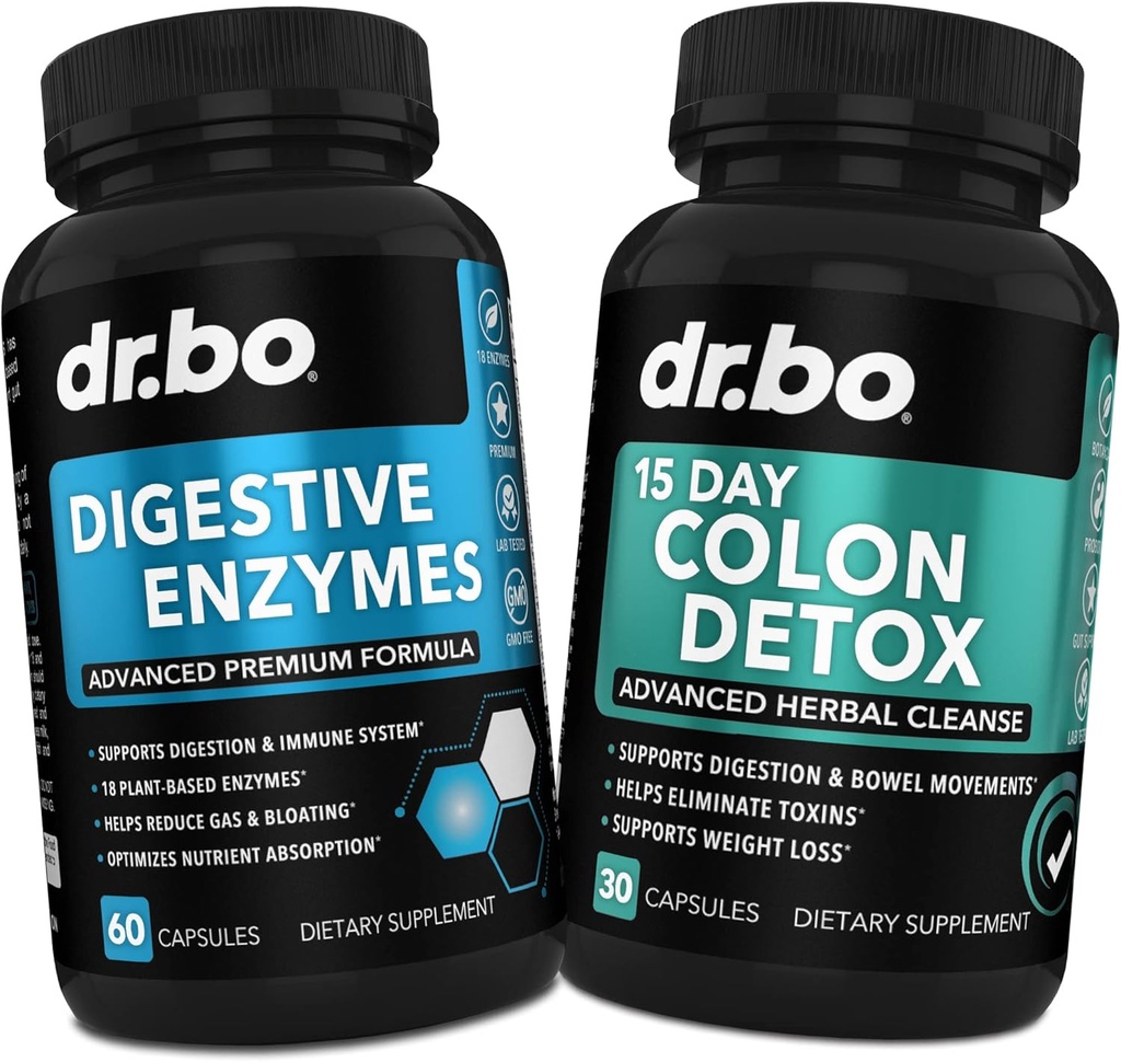 Digestive Enzymes & Colon Cleanser Detox - Digestion Supplement & 15 Day Intestinal Cleanse Pills for Women & Men - Fast Natural Laxative for Constipation Relief & Bowel Movement Supplements for Gut 2