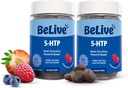 BeLive 5-HTP Gummies – 2 Pack - 120 Ct I 5HTP Calming Gummies for Heightened Focus, Relaxation & Rest for Adults | Vegan - Mixed Berries Flavor 2
