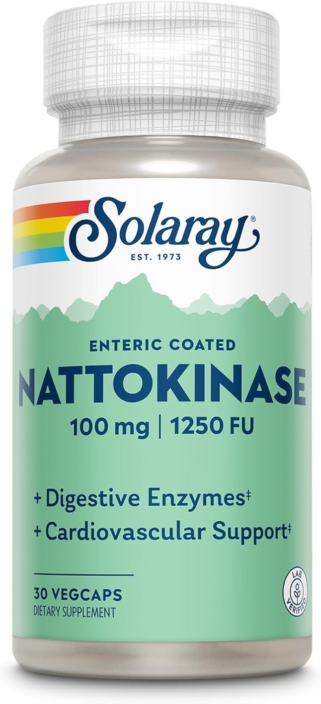 SOLARAY Nattokinase Supplement - Nattokinase 100mg, 1,250 FU - Traditional Health Support Supplement - Lab Verified, 60-Day Guarantee - 30 Servings, 30 VegCaps 2