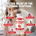 Magnesium Glycinate Gummies 1000mg with L-Threonate,Chelated Magnesium Potassium Complex Supplement with VitD, B6, CoQ10, Calcium,Supports for Memory, Calm, Mood - 180 Gummies Strawberry 4