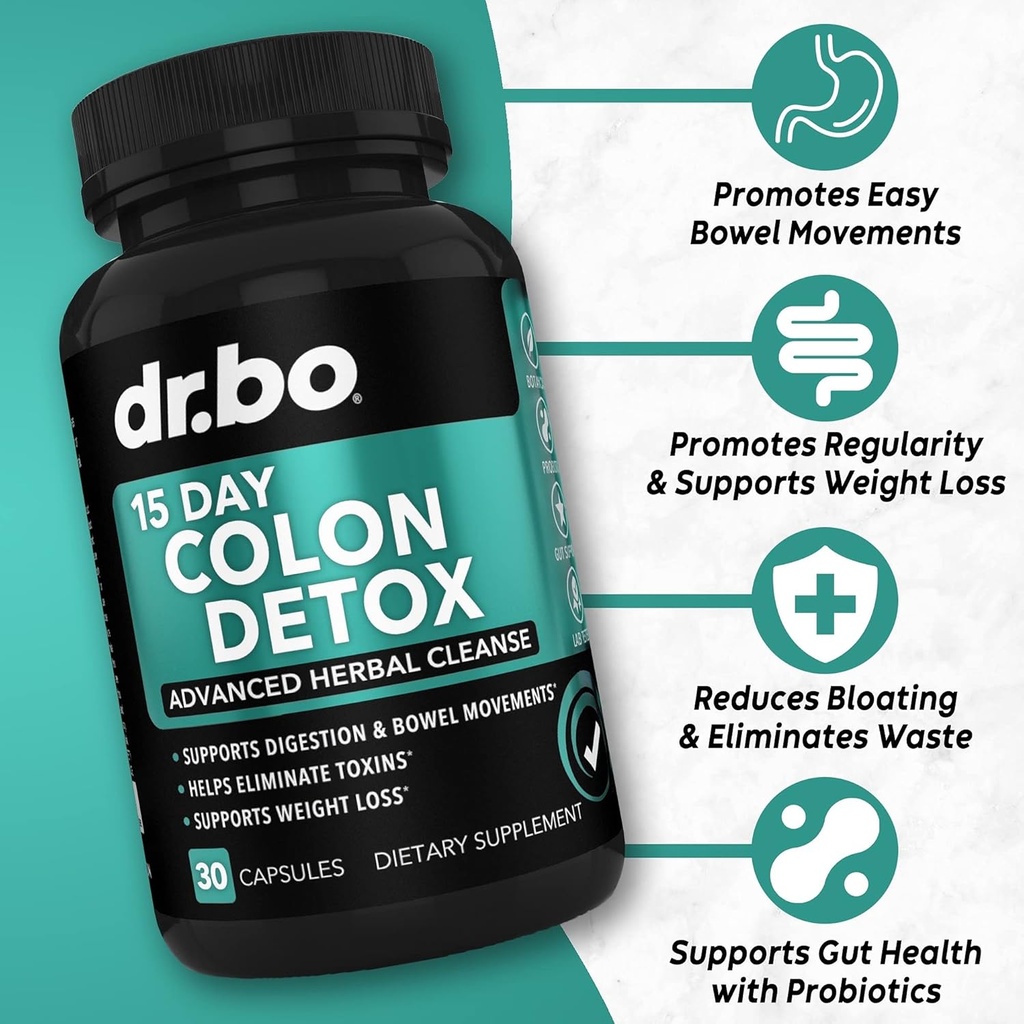 Digestive Enzymes & Colon Cleanser Detox - Digestion Supplement & 15 Day Intestinal Cleanse Pills for Women & Men - Fast Natural Laxative for Constipation Relief & Bowel Movement Supplements for Gut 6