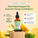 Soursop with Sea Moss Liquid Supplement – More Concentrated Than Sea Moss Gel – Easily Mix with Drinks – Soursop Bitters Liquid Drops for Hydration and Immune Support (Lemon Lime, 60mL) 3
