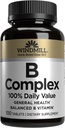Windmill Natural Vitamins B Complex (100% Daily Value), Boost Energy Production and Promote Metabolism, 100 Tablets, 100 Servings 2