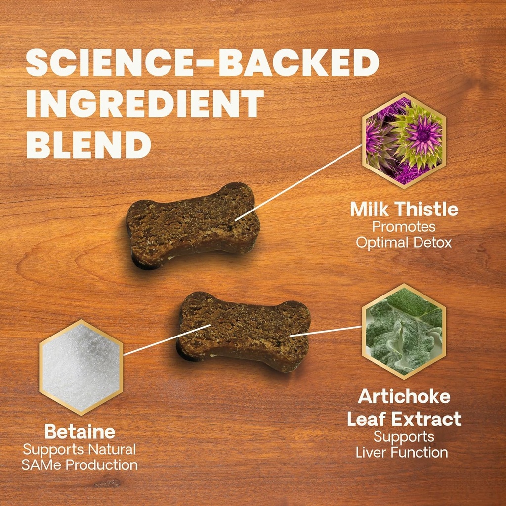 VetriScience Liver Health Chews with Milk Thistle, Vetri Liver Detox Supplement for Dogs, Turmeric and Artichoke Leaf for Liver Support and Detoxification, Chicken, 60 Count 4