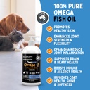 Omegease Fish Oil for Dogs & Cats - Finest for Pets Omega 3 for Cats & Dogs - Supplement for Skin & Coat, Itching, Shedding, Joints & Immune Health - 100% Pure Omega Fish Oil with EPA & DHA (8 oz) 3