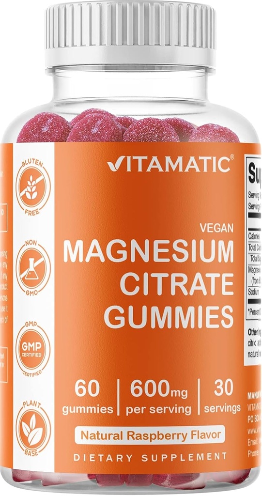 Vitamatic Magnesium & Apple Cider Vinegar Gummies - 60 Vegan Count Each 3