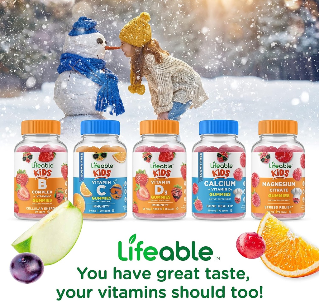 Lifeable Zinc 25mg Kids + Phosphatidylserine (PS) Kids, Gummies Bundle - Great Tasting, Vitamin Supplement, Gluten Free, GMO Free, Chewable Gummy 6