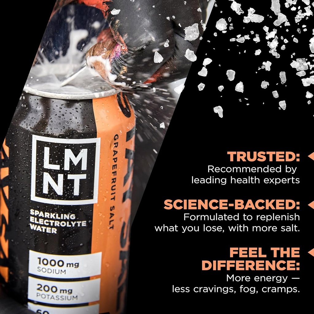 Drink LMNT Sparkling Electrolyte Drink - Grapefruit Salt | 12-Count 6