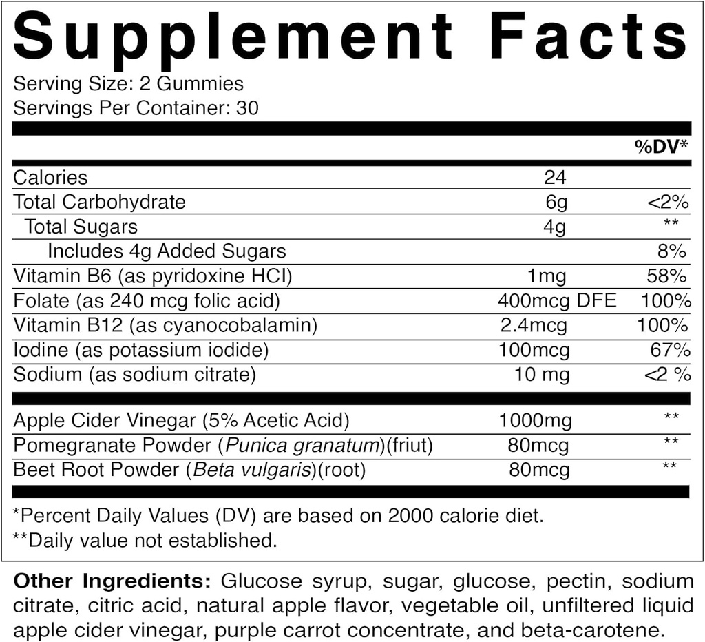 Vitamatic Magnesium & Apple Cider Vinegar Gummies - 60 Vegan Count Each 6
