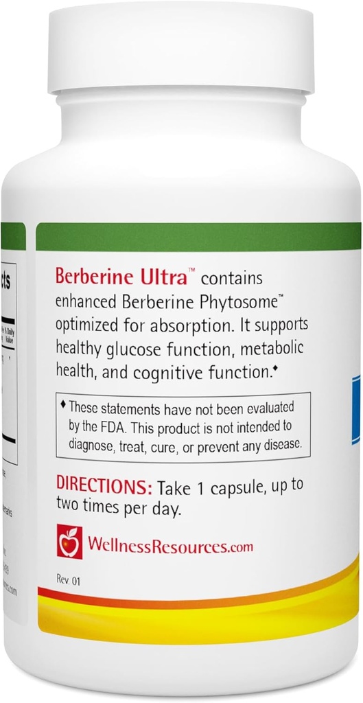 Wellness Resources Berberine Ultra - Advanced Absorption Berberine Phytosome (550mg, 60 Veggie Capsules) 3