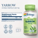 SOLARAY True Herbs Yarrow 320mg, Whole Aerial - Yarrow Herbal Supplements for Wellness Support - Non-GMO, Vegan, Gluten Free, Lab Verified, 60-Day Money Back Guarantee - 100 Servings, 100 VegCaps 3