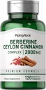 Piping Rock Berberine with Ceylon Cinnamon Supplement | 2000 mg | 120 Capsules | Vegetarian Complex | Non-GMO, Gluten Free 2