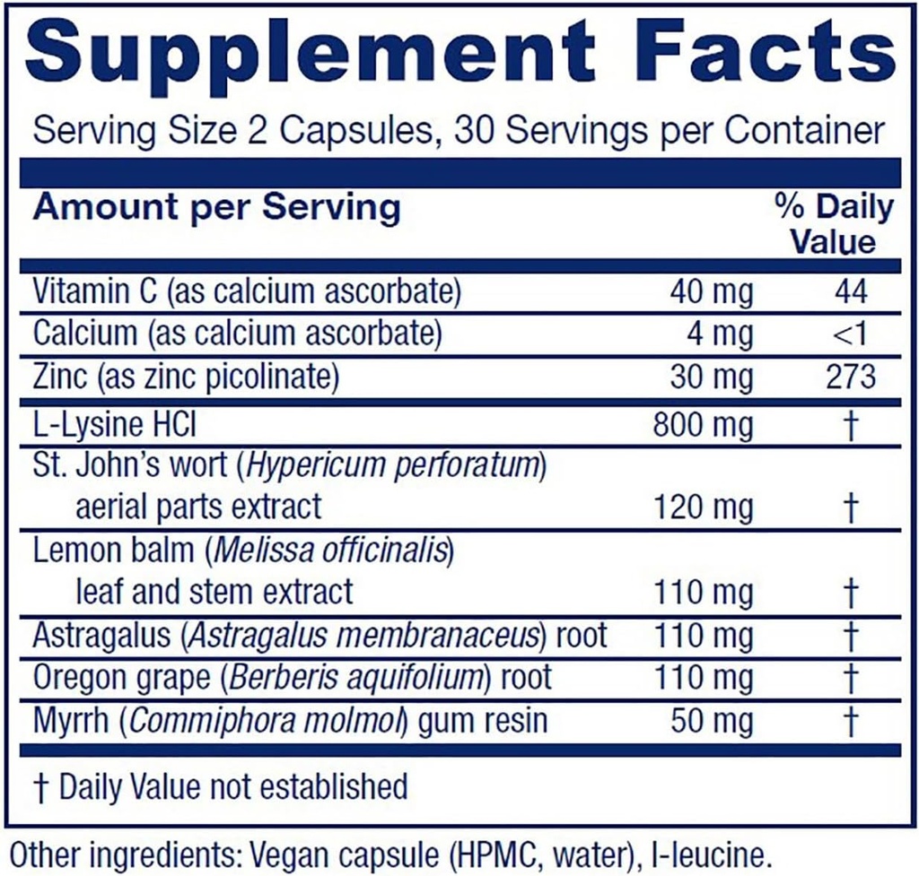 Vitanica Lysine Extra, Immune System Support, Vegan, 60 Capsules 3