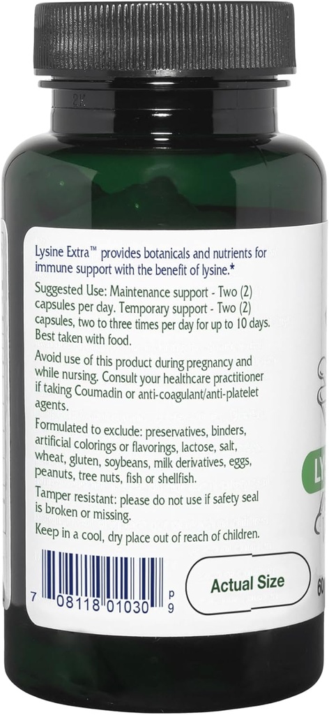 Vitanica Lysine Extra, Immune System Support, Vegan, 60 Capsules 4