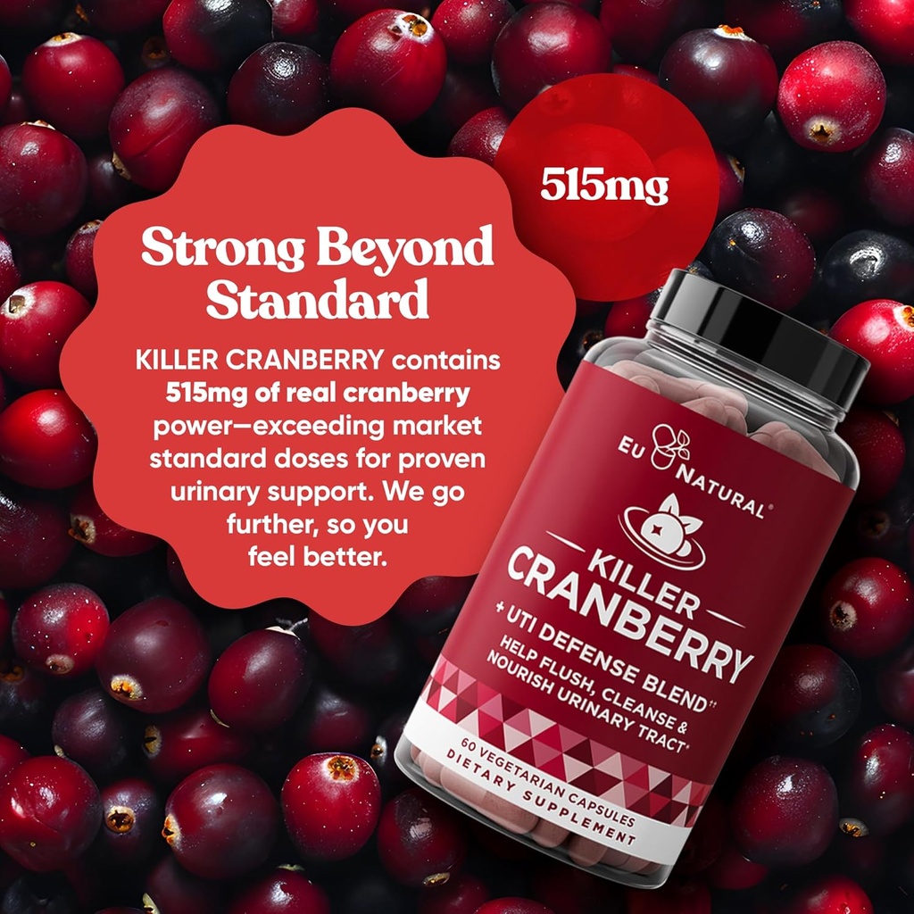 Urinary Tract Supplement Duo, Killer Cranberry Capsules & Urinary Harmony Gummies - UT Defense blends, D-mannose & Hibiscus + Cranberry, Pine Bark, Propolis & Vitamin D, Clinical Strength Ingredients 5
