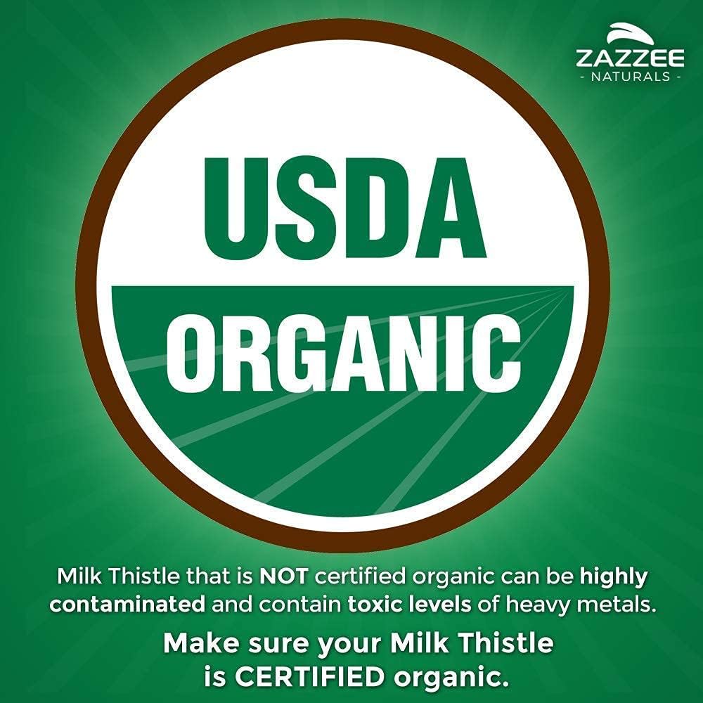 Zazzee USDA Organic Milk Thistle Extract Capsules and Extra Strength 8-in-1 Immune Support Capsules 4