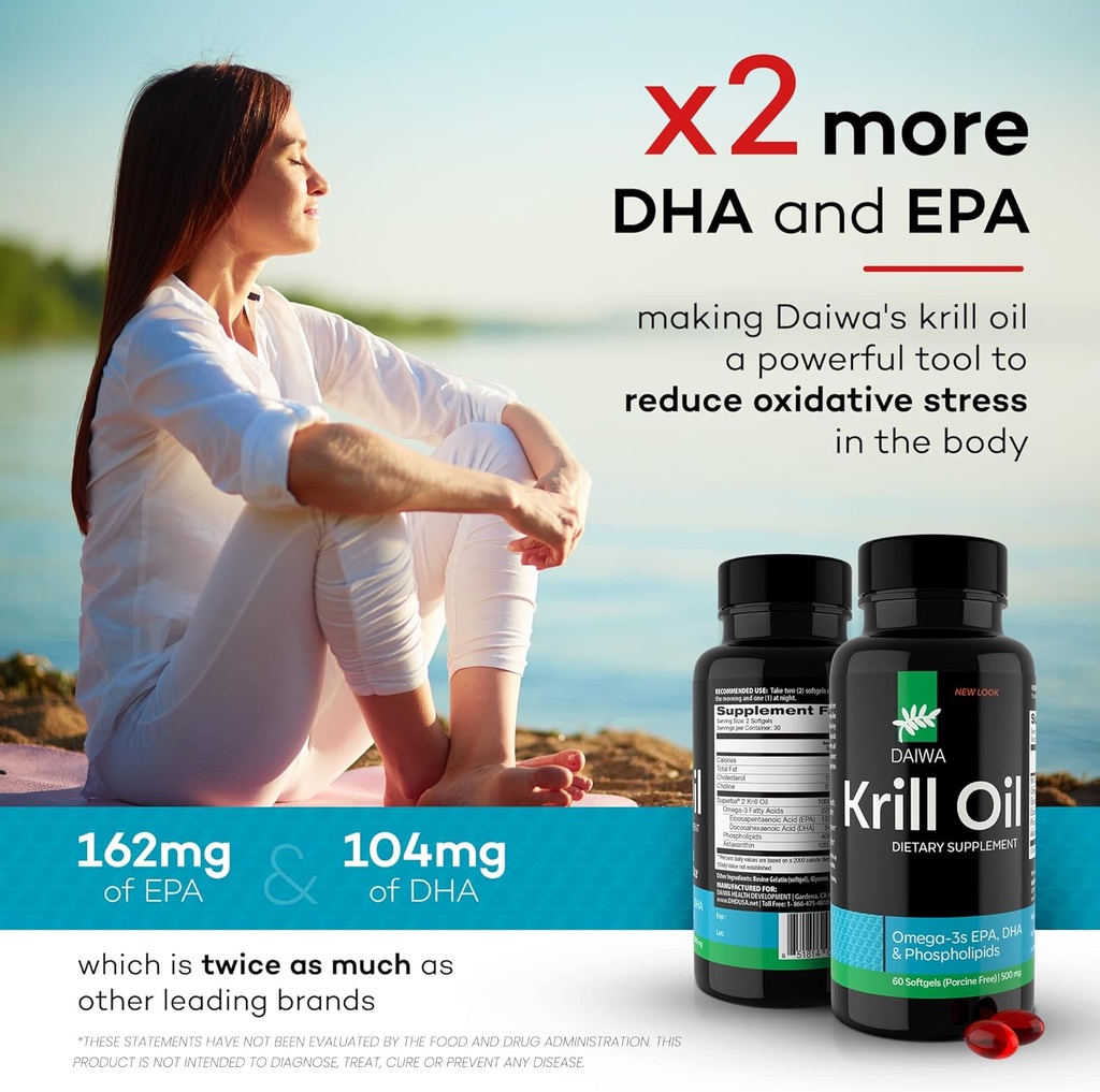 Daiwa Peak Immune 4 - Natural Immune System Booster + Daiwa Krill Oil – Omega 3 Krill Oil Capsules 6
