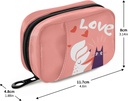 Dog and Cat in Love Pill Box 7 Day Pill Case Travel Pill Organizer Bag with Zipper Portable Weekly Case Compact Size for Vitamin Supplement Holder 4