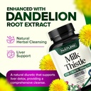Milk Thistle 1000mg - Liver Detox Supplement with Silymarin Extract & Dandelion Root – Gentle Herbal Liver Cleanse for Men & Women - Liver Health Support - Non-GMO - 120 Veggie Capsules 5