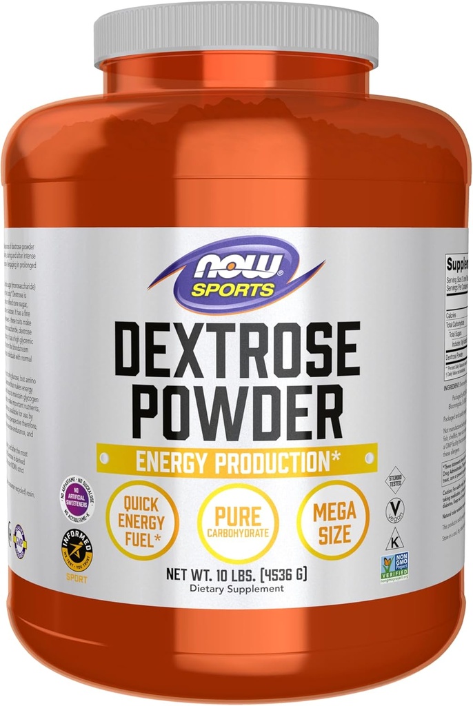 NOW Foods Sports Nutrition, Dextrose Powder (Monosaccharide), Energy Production*, 10-Pound 2