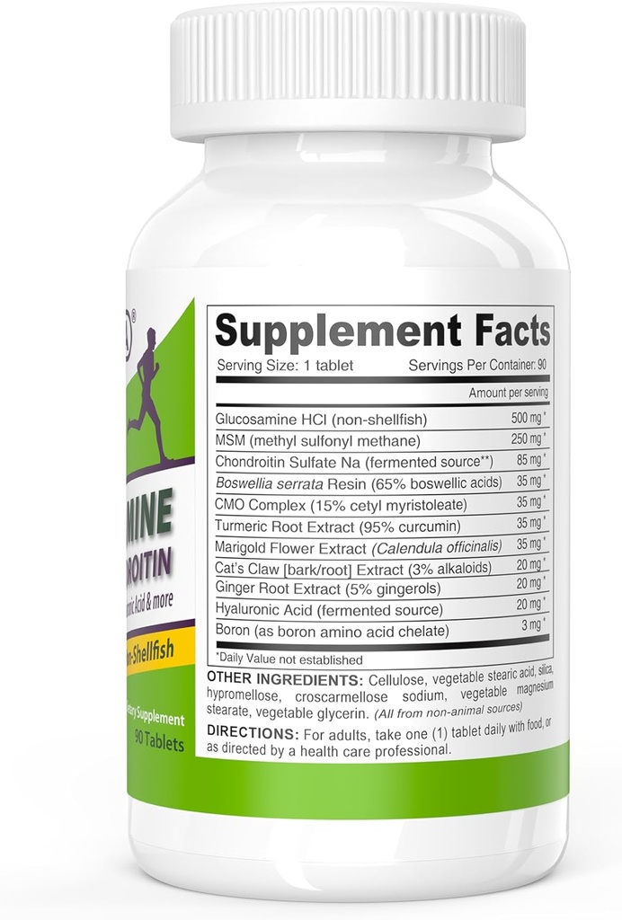 DEVA Vegan Glucosamine MSM & Chondroitin + Turmeric, CMO, Boswellia, Hyaluronic Acid & More, Improved Non-Animal Formula, 90 Tablets 5