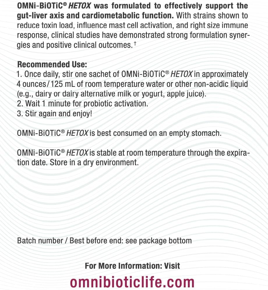 OMNi BiOTiC HETOX Probiotic Liver Detox - Bifidobacterium & Lactobacillus Probiotic Supplement - Hypoallergenic Gut-Liver Support - Non-GMO Detox Cleanse for Men and Women 5