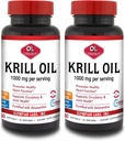 Olympian Labs Antarctic Krill Oil, 1000mg Caps with Astaxanthin, Omega-3, EPA, DHA, Immune, Joint & Brain Support, 60 Softgels (Pack of 2) 2