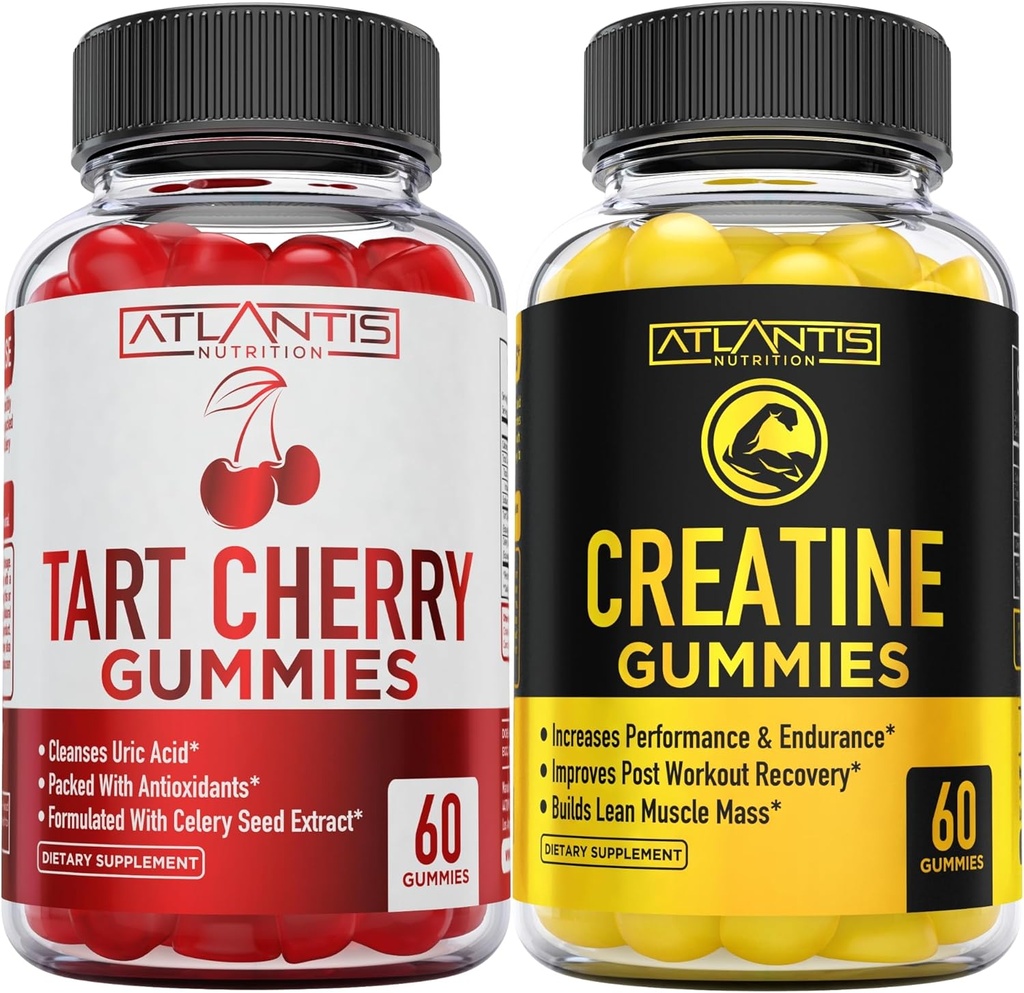 Atlantis Nutrition Tart Cherry 60 Gummies + Creatine 2-Pack (120 Gummies) 2