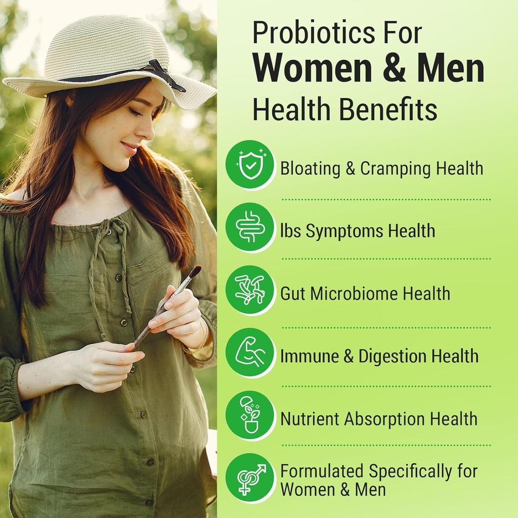 Probiotics for Women Men- 300 Billion CFU, 24 Strains Probiotic+15 Organic Herbs Prebiotics Blend, Pre and Probiotics, for Digestive Health, Immune & Gut, Diarrhea, Bloating, Vegan, 2 Month Supply 4