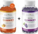 Natural BioScience Sugar Free Vitamin D3 K2 Gummies 5000 IU & Iron Gummies with Vitamin C, Extra Strength, Immune Support, Bone Health, Heart Health, Energy Support, 60 Gummy Vitamins 2