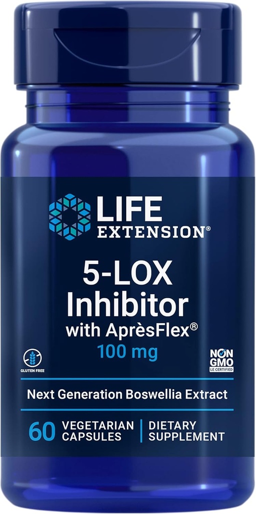 Life Extension 5-LOX Inhibitor with AprèsFlex®, 100 mg, standardized Boswellia serrata Extract, Promotes Joint, Cell & arterial Health, Gluten-Free, Non-GMO, Vegetarian, 60 Capsules 2