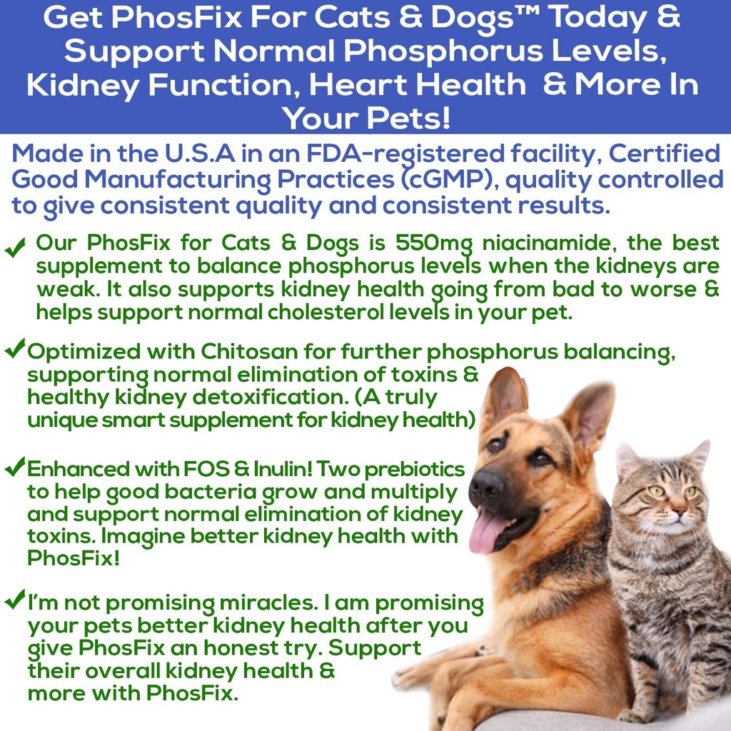 PhosFix for Cats & Dogs: Phosphorus Binder for Cats & Dogs to Support Normal Phosphorus Levels and Kidney Function, Chitosan for Restoring Kidney Health Naturally. A Special Renal Supplement 3