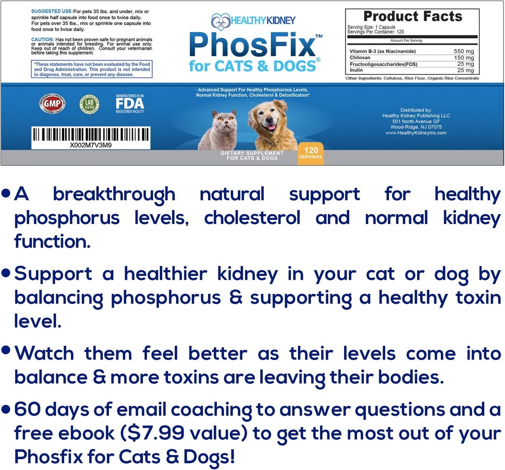 PhosFix for Cats & Dogs: Phosphorus Binder for Cats & Dogs to Support Normal Phosphorus Levels and Kidney Function, Chitosan for Restoring Kidney Health Naturally. A Special Renal Supplement 4