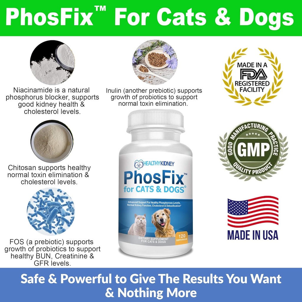 PhosFix for Cats & Dogs: Phosphorus Binder for Cats & Dogs to Support Normal Phosphorus Levels and Kidney Function, Chitosan for Restoring Kidney Health Naturally. A Special Renal Supplement 5