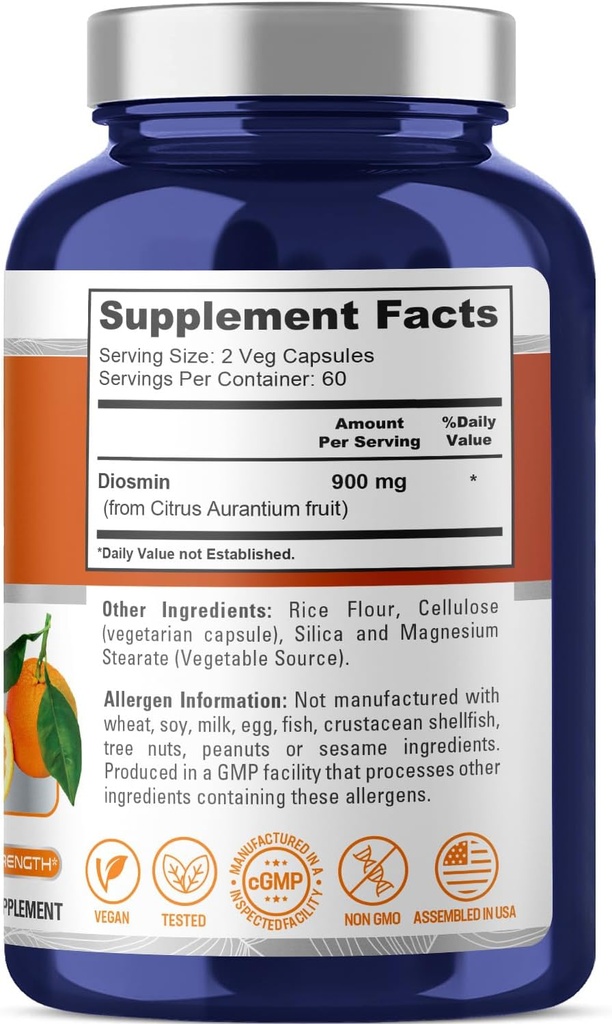 NusaPure Diosmin 900mg per Serving 120 Veggie Caps (Non-GMO, Vegan) 3