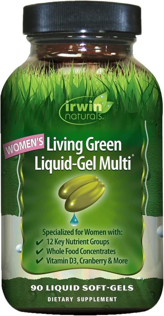 Irwin Naturals Women's Living Green Liquid-Gel Multi - 90 Liquid Softgels - Includes 70 Essential Nutrients, Vitamins & Minerals 2