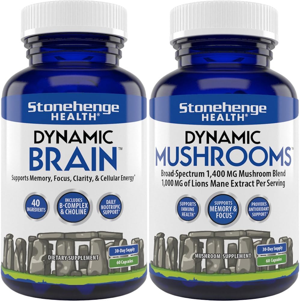 Stonehenge Health Dynamic Brain, Dynamic Mushrooms: Nootropics for Memory, Focus, Clarity Support 2