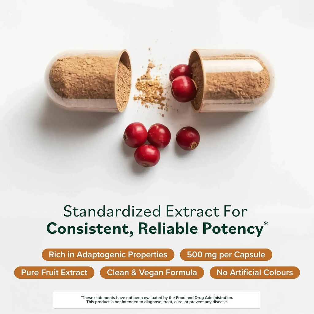 Prominent Nutrition Schisandra Berry Extract,Clinically Researched 500 mg Dose for Stress Management Support, Standardized to Schisandrins, Pure Schisandra Chinensis Fruit Extract,60 Capsules -1 Pack 5