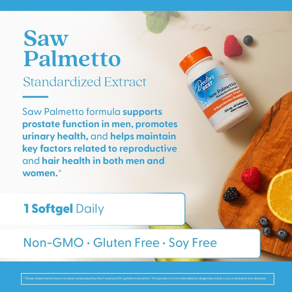 Doctor's Best Best Saw Palmetto Extract (320 mg), Softgel Capsules, 60-Count 5