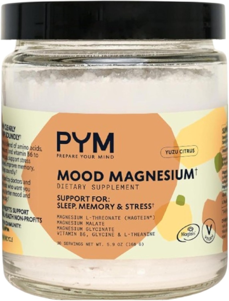 PYM Mood Magnesium Powder (30-Servings) Magnesium Glycinate, L-Threonate & Malate Powder | Aid & Mood Support Supplement for Stress 2
