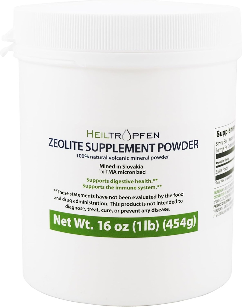 Heiltropfen Zeolite Powder | Dietary Supplement 1 Pound - 454 g | Detox | Clinoptilolite 94+-3% | Activated | Natural Mineral Dust | Ultra FINE Less-Than 2 µm 2