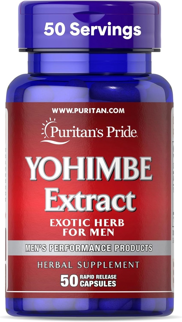 Puritan's Pride Yohimbe 1000 Mg, 50 Count, Vegetable Cellulose, Gelatin (Pack of 3) 5