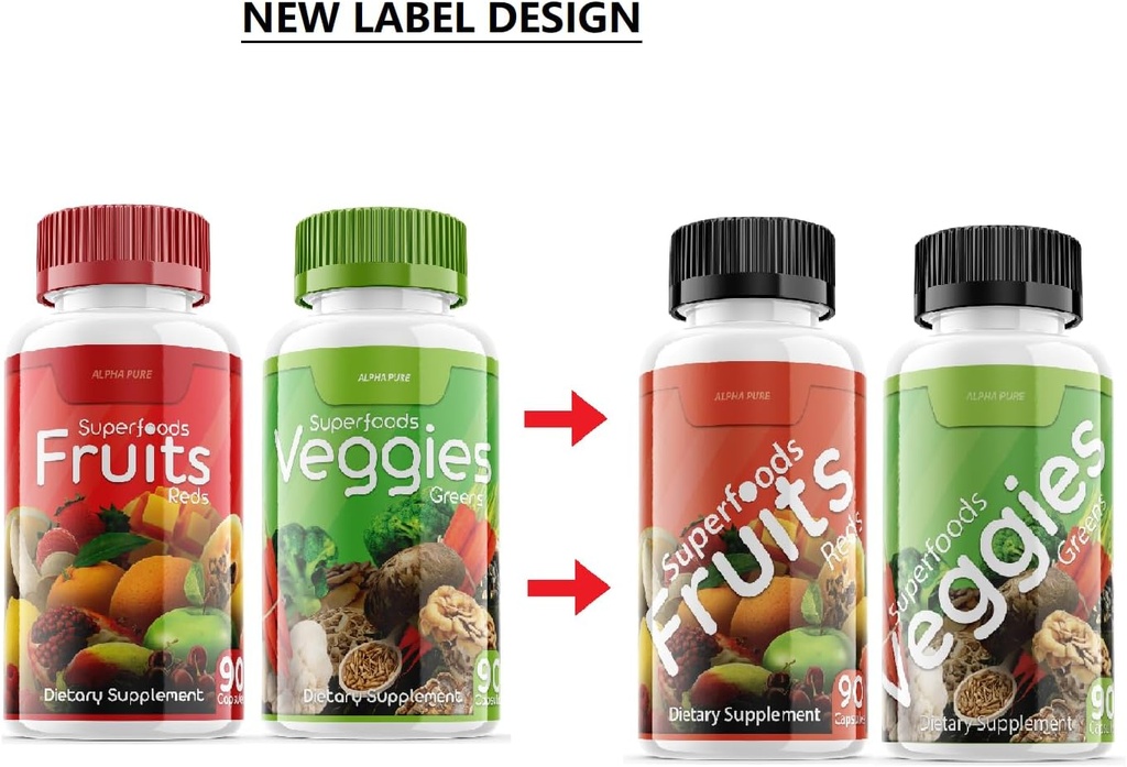 90 Capsules Each Bottle 540 Capsules superfoods Veggies Greens and Reds Fruits Triple Pack 3