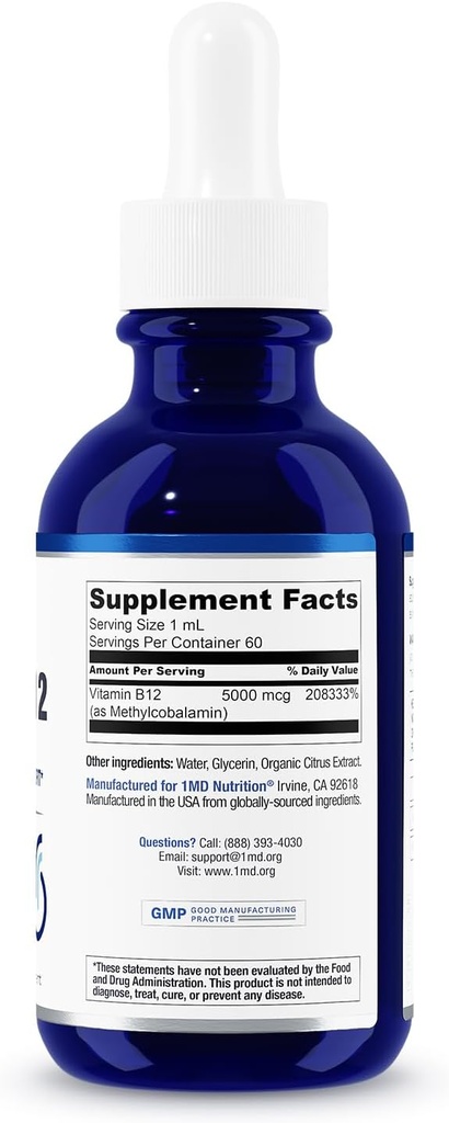 1MD Nutrition Vegan Vitamin B12 I 5000mcg Methylcobalamin Supplement | Energy, Immune Support 5