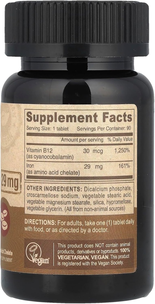 DEVA Vegan Chelated IRON 29 mg with added B-12 -- 90 Tablets ( Multi-Pack) 3