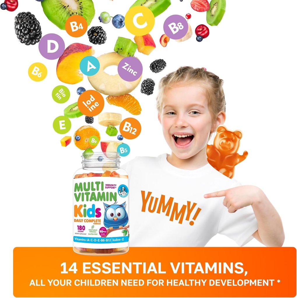 DR. MORITZ Kids Multivitamin Gummies - with Kids Vitamins A C D E B6 B12 Zinc & More- Complete Daily Support- Vegetarian & Non-GMO Multivitamins for Children (180 Count) 3