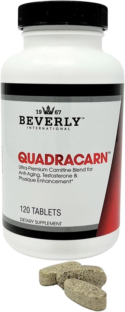 Beverly International Quadracarn 4X-Potency, Lab Tested Ultra-Premium Carnitine Blend for Fat Loss, Muscle Definition, Metabolism, Mood, Energy Boost, Anti-Aging, Brain Function. 120 Tablets. 2