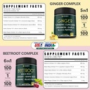 Bundle 5in1 Ginger Supplement & 6in1 Beet Root Capsules - Supports Heart Health, Immune and Digestive 3