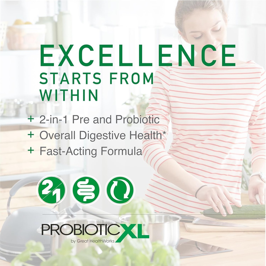 OmegaXL ProbioticXL - Probiotic & Prebiotic, Shelf Stable - Blend 11 Strains - Promote Healthy Gut Flora Growth, 12.5 Billion CFU - Non-GMO, Gluten-Free - 30 Veggie Caps 4