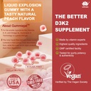 Vitamin D3 K2 Filled Gummies 5000IU / 10,000 IU with 500mg Calcium + K2(MK-7) 200mcg, Magnesium, Vitamin C & Zinc, Extra Strength - Ultimate Absorbency for Bones Muscles Teeth, Vegan -- Pack of 2 4